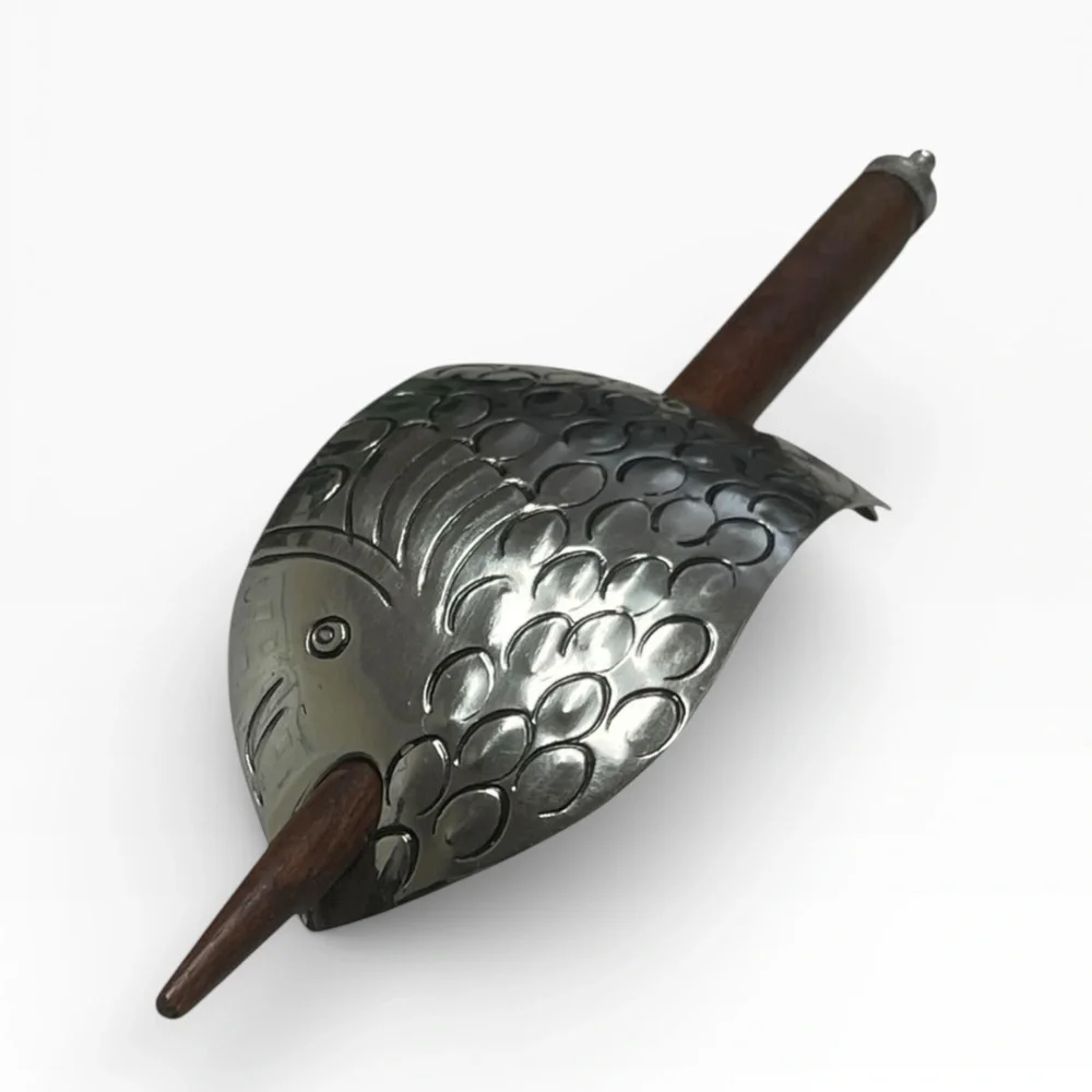 Narwhal Hair Fork Bun Holder Silver Wood Hair Stick Boho Updo Pin - Picture 3 of 5